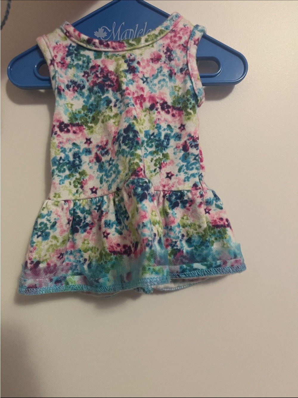 American Girl Floral Tank and Skirt Set in Blue, Pink, Green